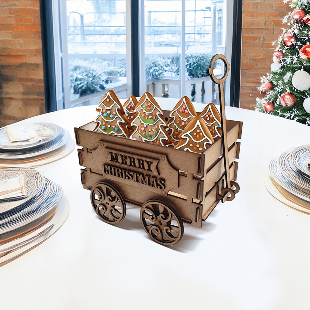 Wooden Christmas Wagon - Gift Holder & Festive Decoration